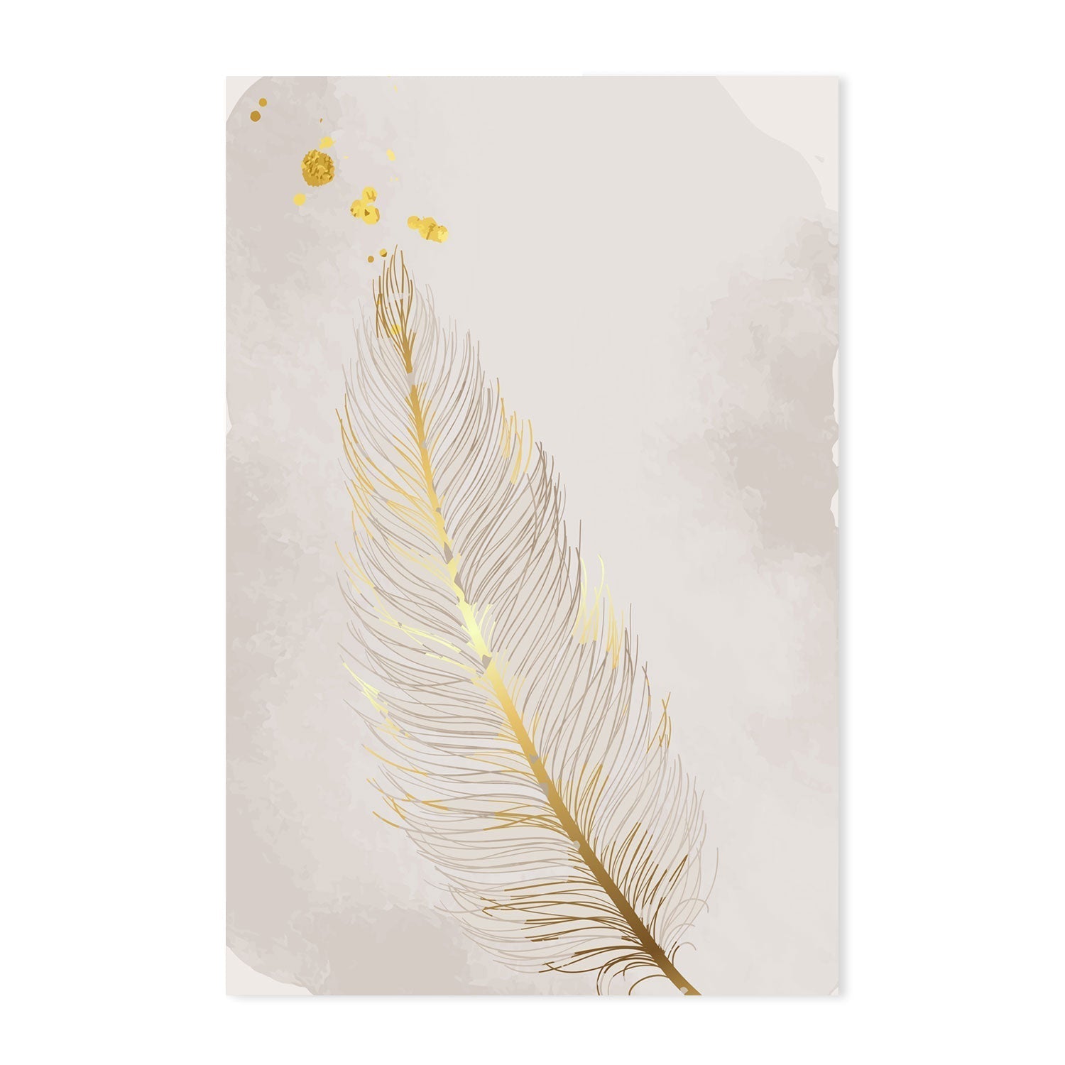 wall-art-print-canvas-poster-framed-Gold Feather, Style A, B & C, Set Of 3-GIOIA-WALL-ART