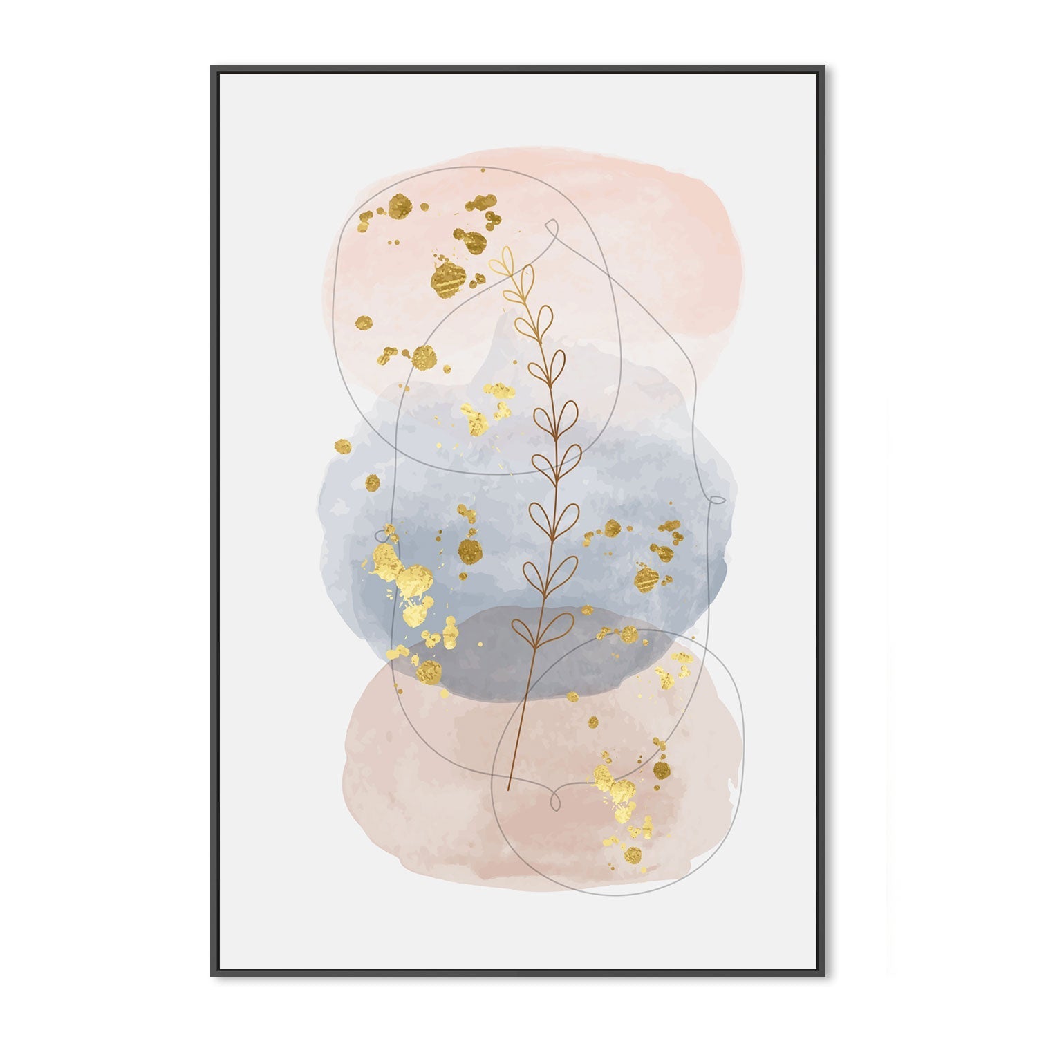 wall-art-print-canvas-poster-framed-Gold Leaf Pastel Abstract, Style C-GIOIA-WALL-ART