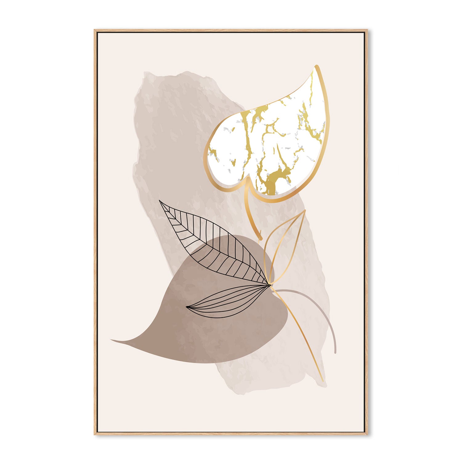 wall-art-print-canvas-poster-framed-Gold Leaf, Style A-GIOIA-WALL-ART