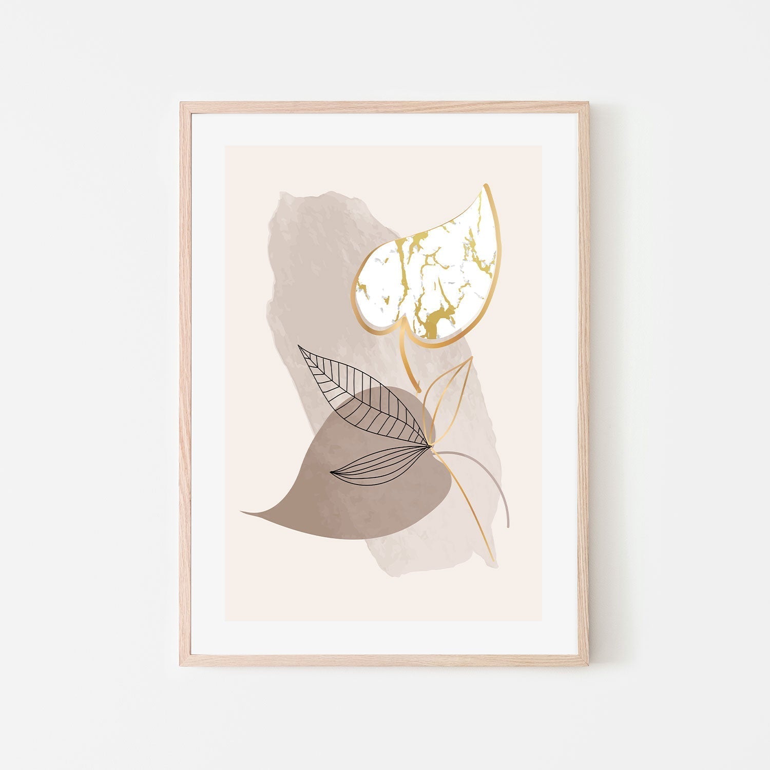 wall-art-print-canvas-poster-framed-Gold Leaf, Style A-GIOIA-WALL-ART