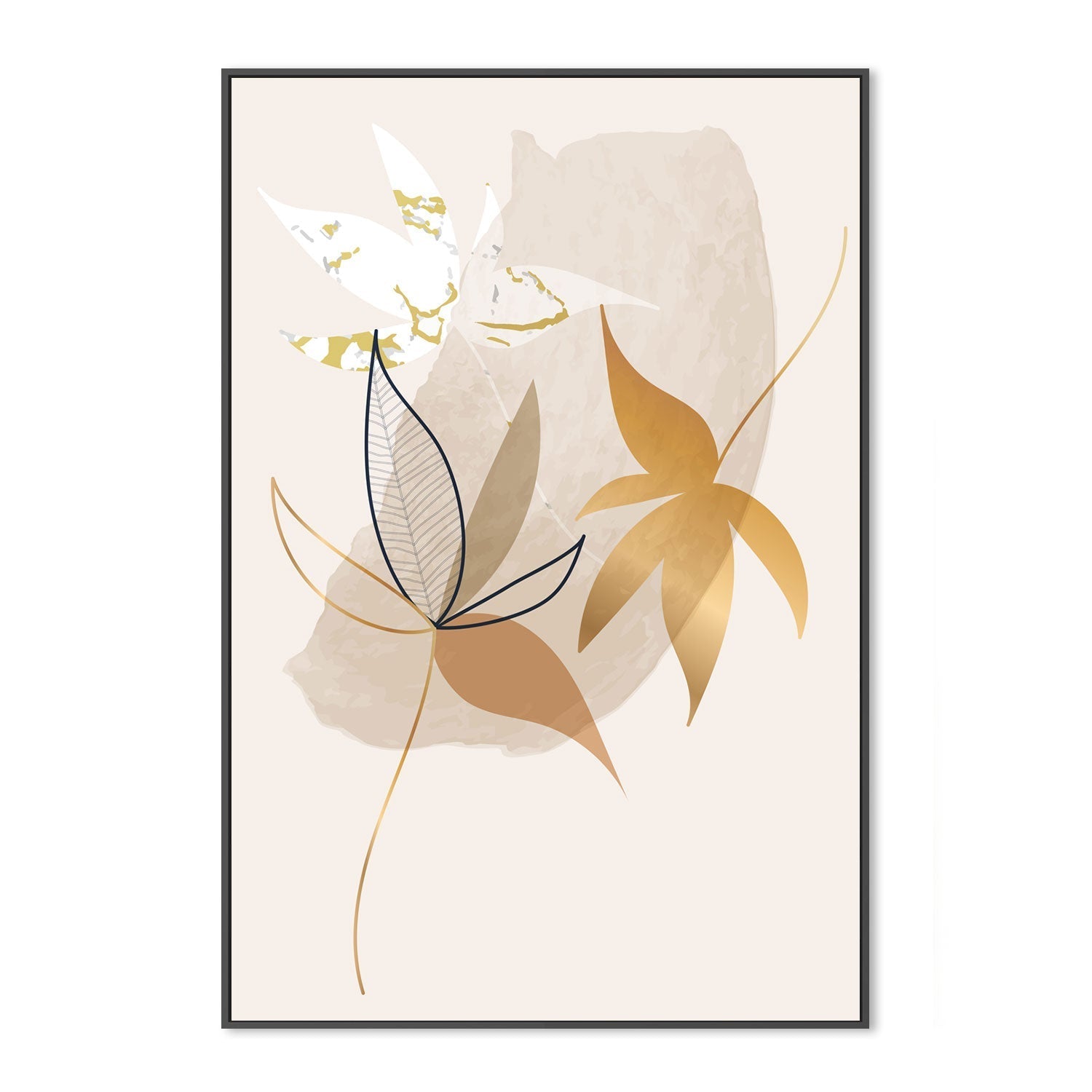 wall-art-print-canvas-poster-framed-Gold Leaf, Style B-GIOIA-WALL-ART