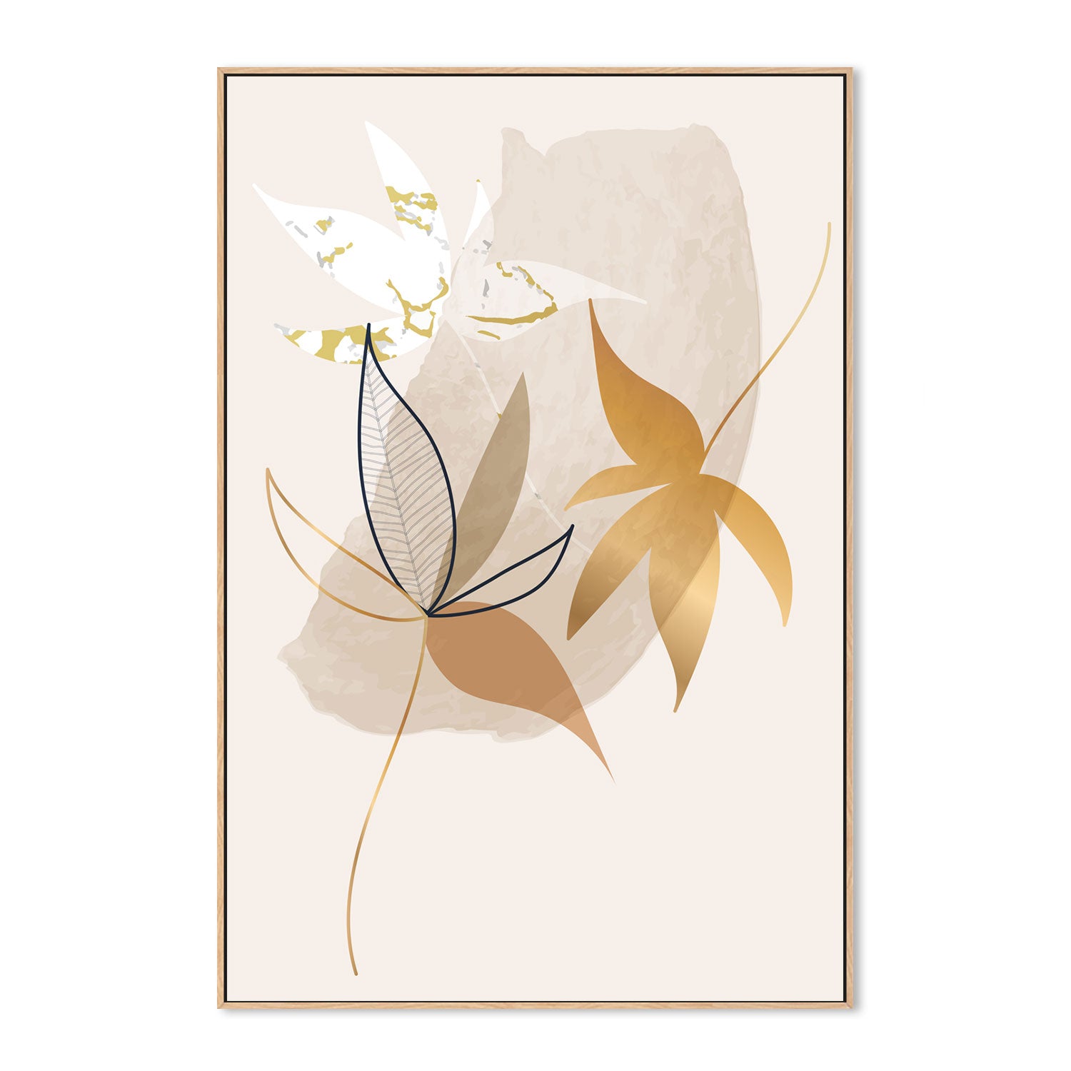 wall-art-print-canvas-poster-framed-Gold Leaf, Style B-GIOIA-WALL-ART