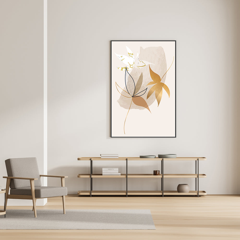 wall-art-print-canvas-poster-framed-Gold Leaf, Style B-GIOIA-WALL-ART