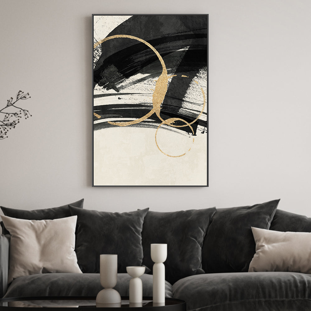 wall-art-print-canvas-poster-framed-Gold Orb, Style A , By Nina Blue-2