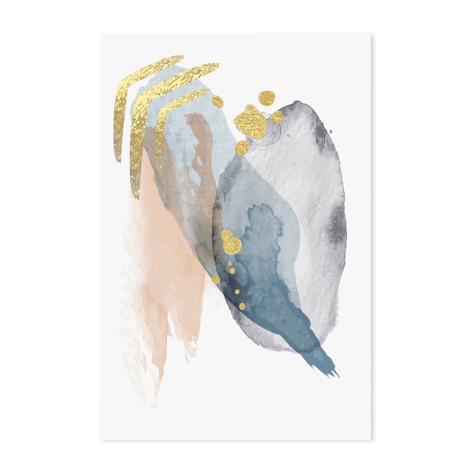 wall-art-print-canvas-poster-framed-Gold Shades Of Blue, Style C-GIOIA-WALL-ART