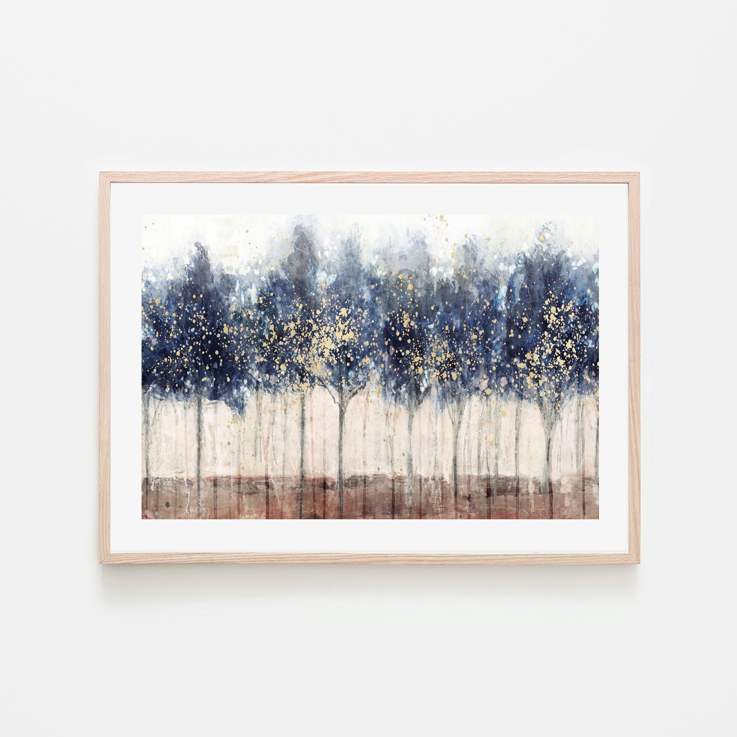 wall-art-print-canvas-poster-framed-Golden Blue Trees, Style A , By Nina Blue-6