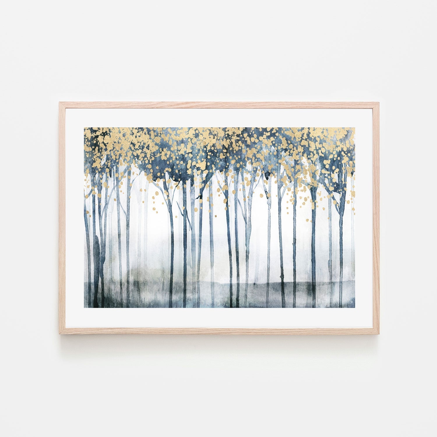 wall-art-print-canvas-poster-framed-Golden Blue Trees, Style B , By Nina Blue-6