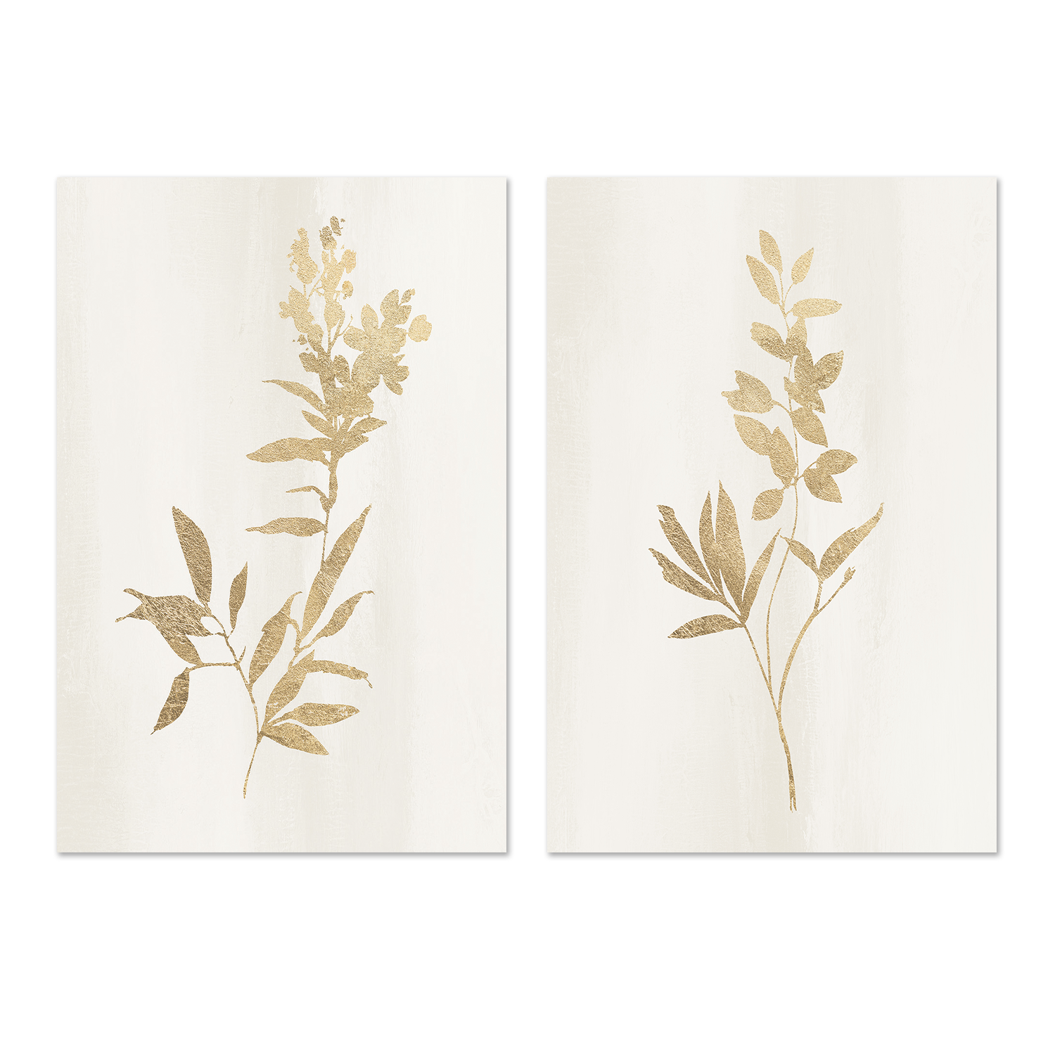 wall-art-print-canvas-poster-framed-Golden Botanical, Style A & B, Set of 2 , By Nina Blue-1