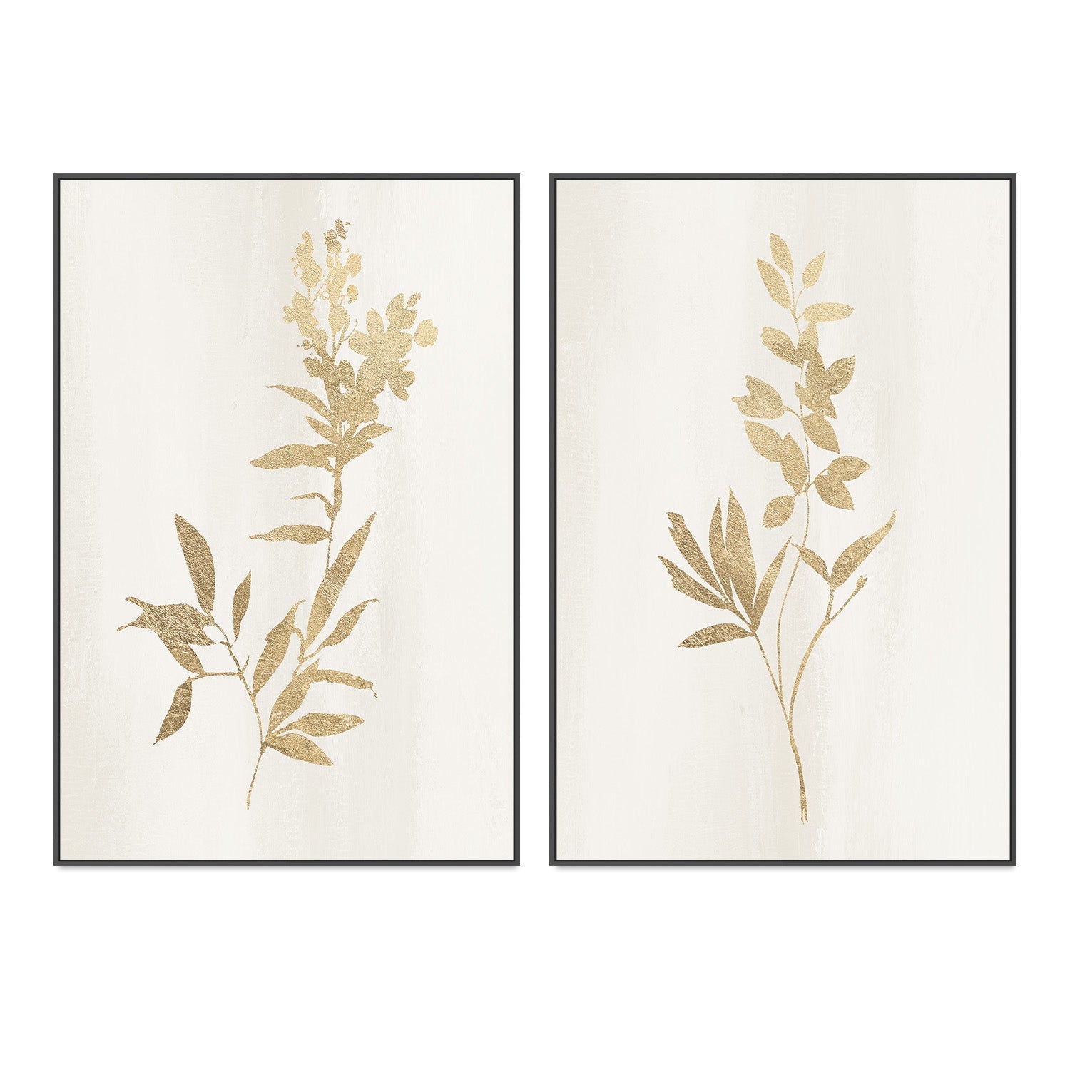 wall-art-print-canvas-poster-framed-Golden Botanical, Style A & B, Set of 2 , By Nina Blue-3