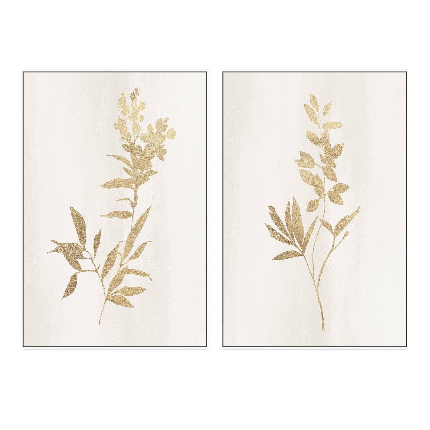 wall-art-print-canvas-poster-framed-Golden Botanical, Style A & B, Set of 2 , By Nina Blue-5