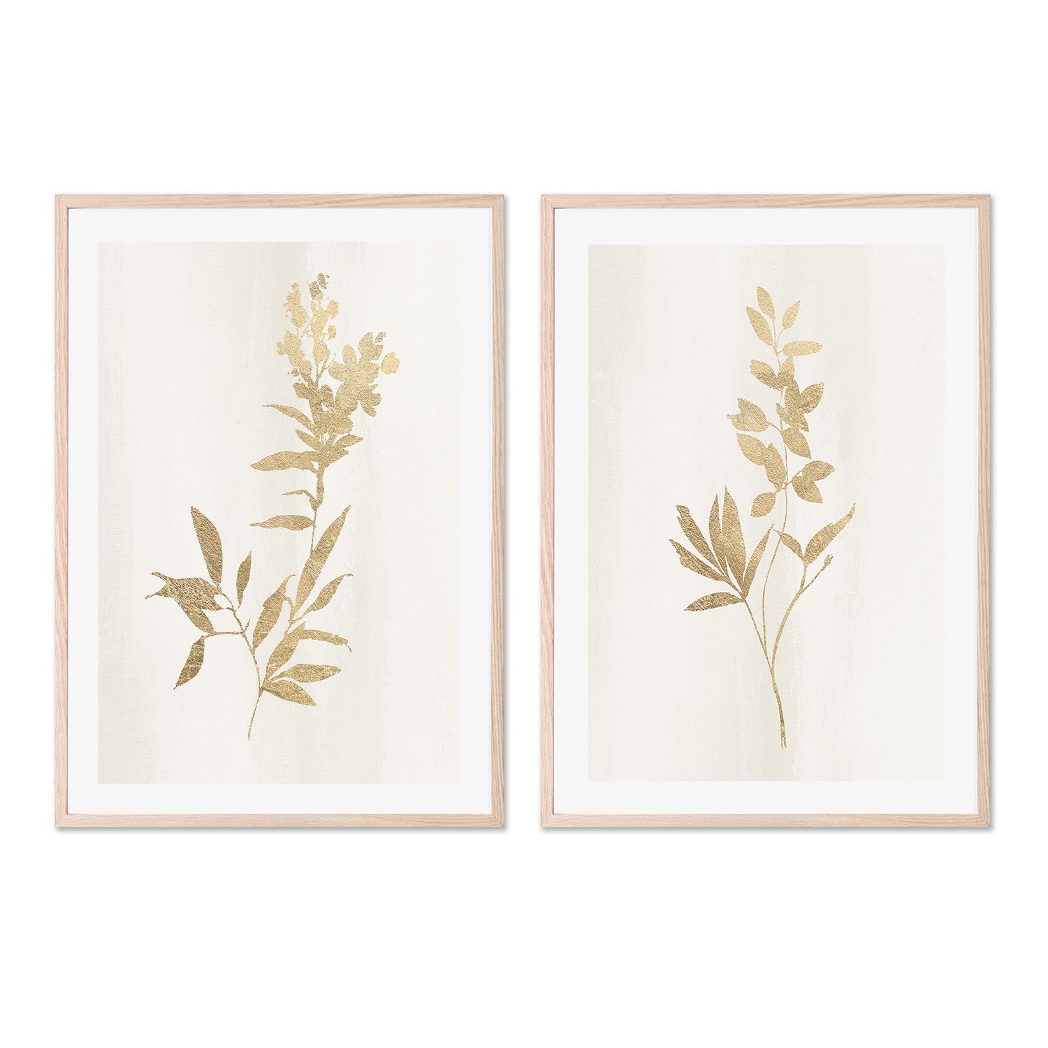 wall-art-print-canvas-poster-framed-Golden Botanical, Style A & B, Set of 2 , By Nina Blue-6