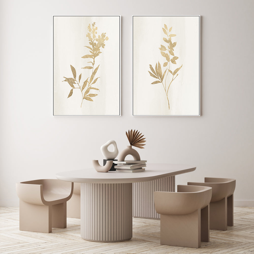 wall-art-print-canvas-poster-framed-Golden Botanical, Style A & B, Set of 2 , By Nina Blue-7