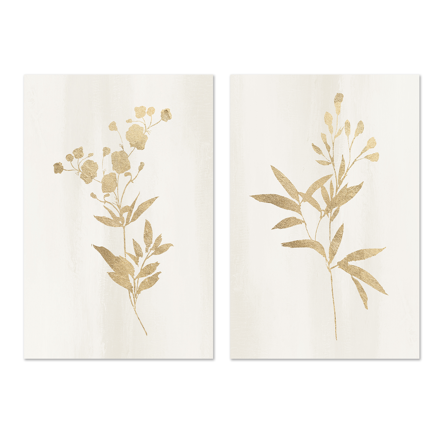 wall-art-print-canvas-poster-framed-Golden Botanical, Style C & D, Set of 2 , By Nina Blue-1