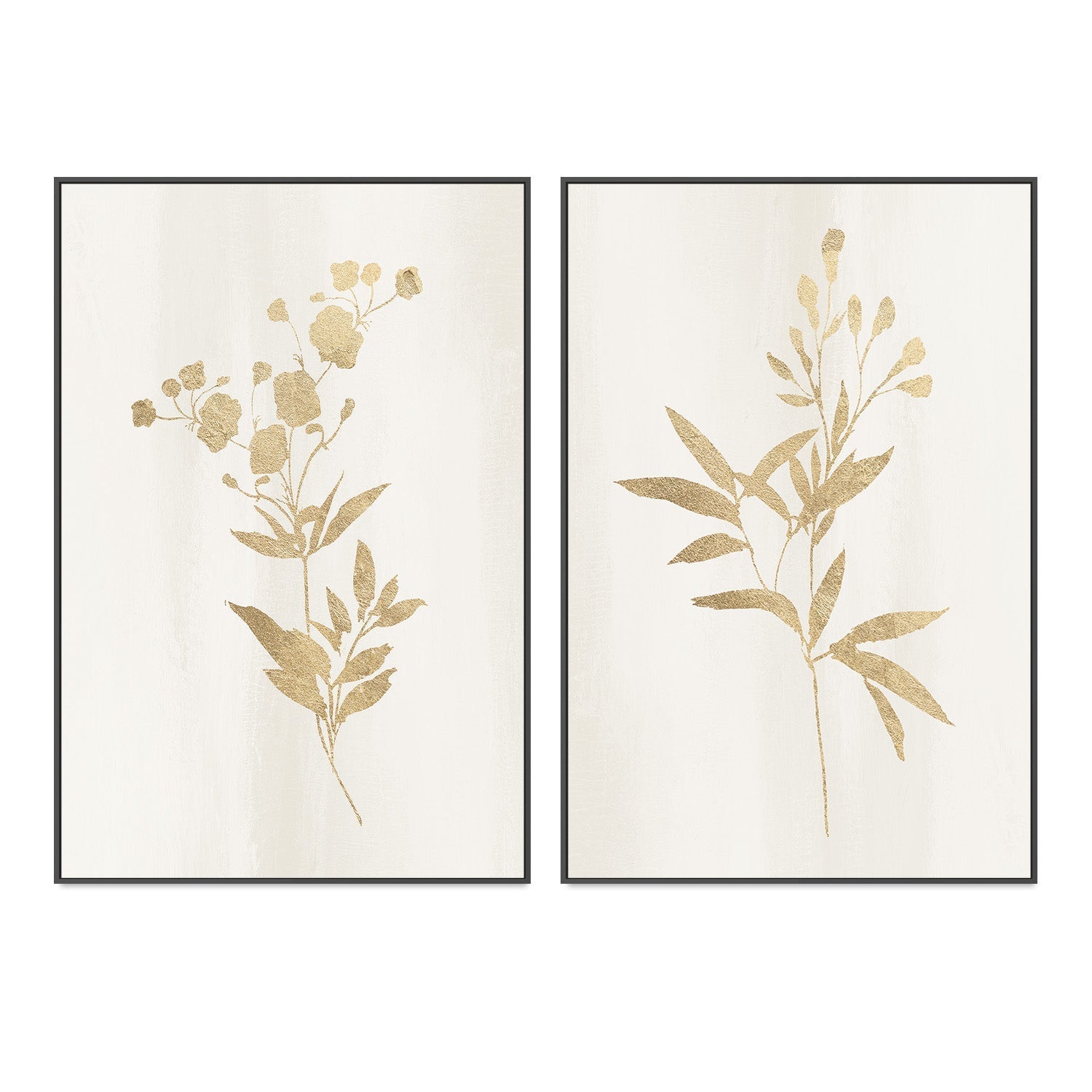 wall-art-print-canvas-poster-framed-Golden Botanical, Style C & D, Set of 2 , By Nina Blue-3