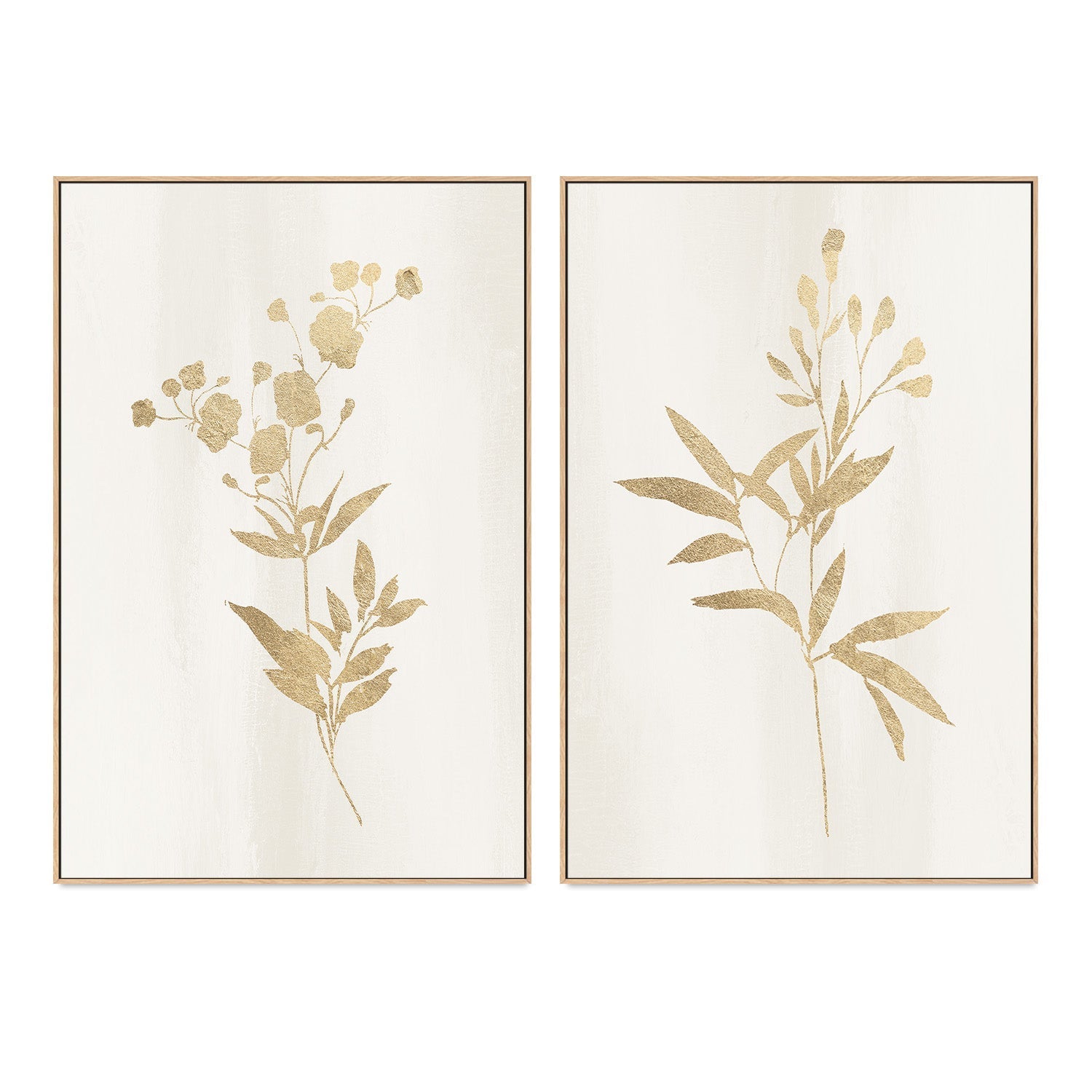 wall-art-print-canvas-poster-framed-Golden Botanical, Style C & D, Set of 2 , By Nina Blue-4