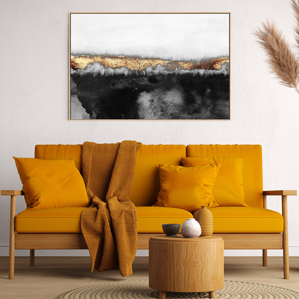 wall-art-print-canvas-poster-framed-Golden Charcoal, Style C-GIOIA-WALL-ART