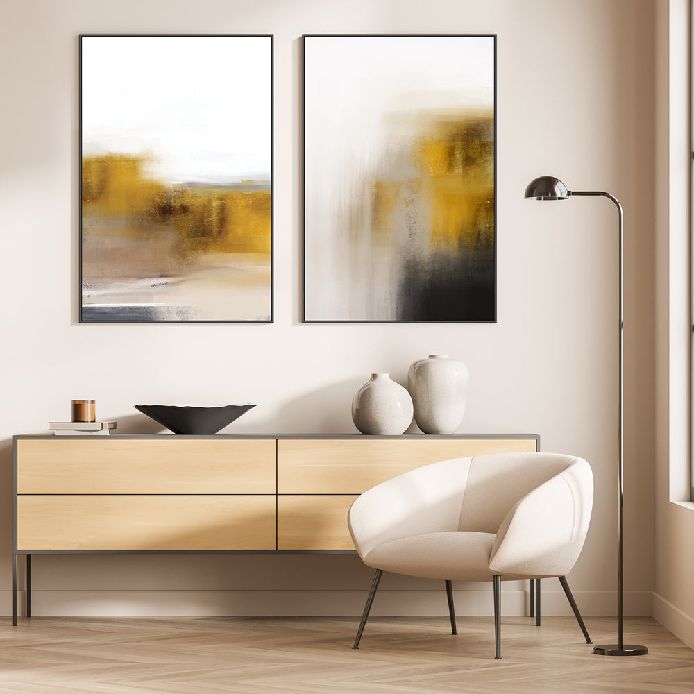 wall-art-print-canvas-poster-framed-Golden Hour, Style A & B, Set of 2-GIOIA-WALL-ART