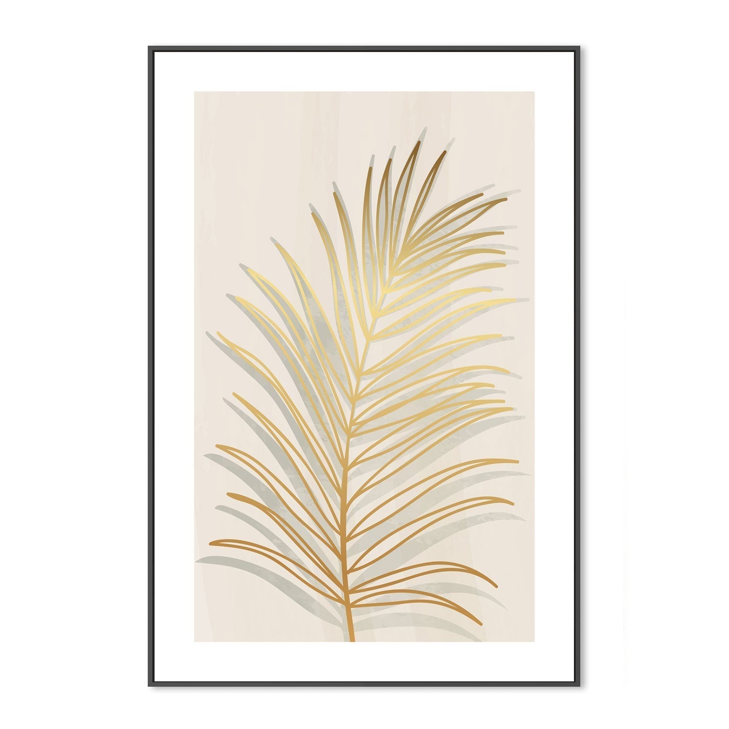 wall-art-print-canvas-poster-framed-Golden Palm Leaf, Style B-GIOIA-WALL-ART