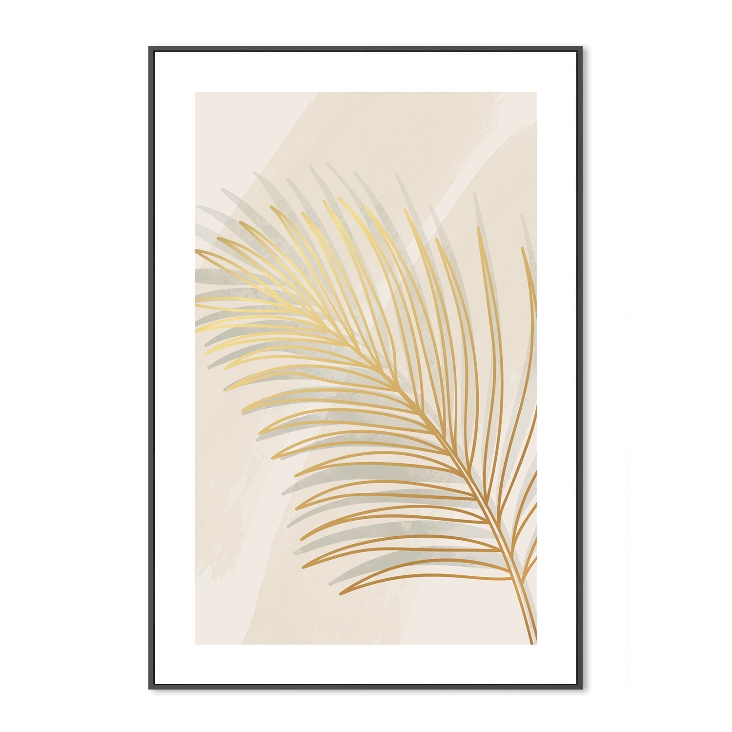 wall-art-print-canvas-poster-framed-Golden Palm Leaf, Style B-GIOIA-WALL-ART