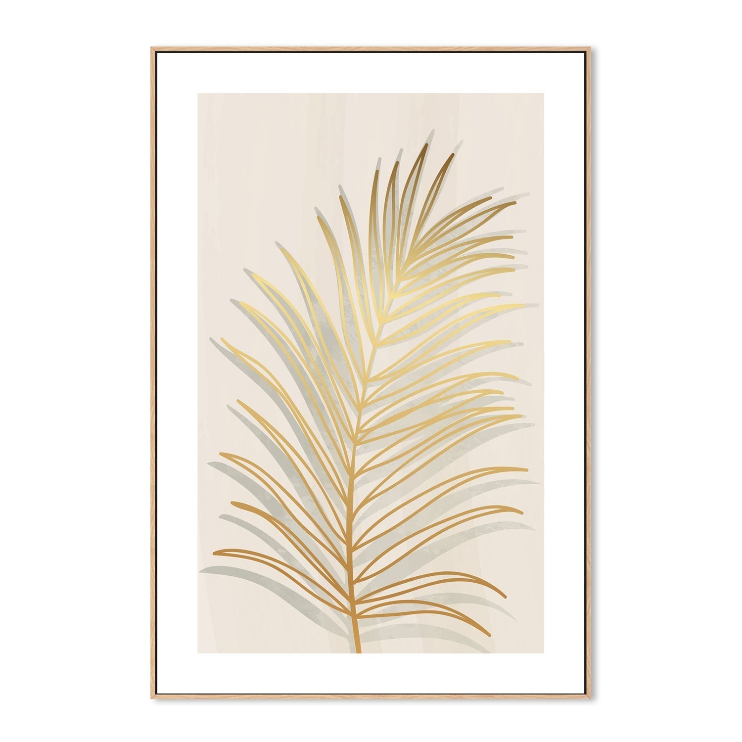 wall-art-print-canvas-poster-framed-Golden Palm Leaf, Style B-GIOIA-WALL-ART