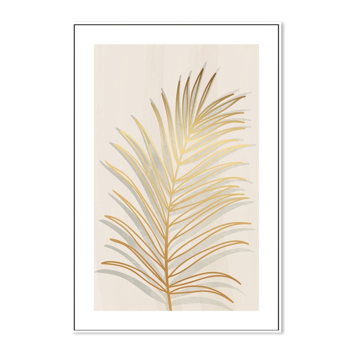 wall-art-print-canvas-poster-framed-Golden Palm Leaf, Style B-GIOIA-WALL-ART