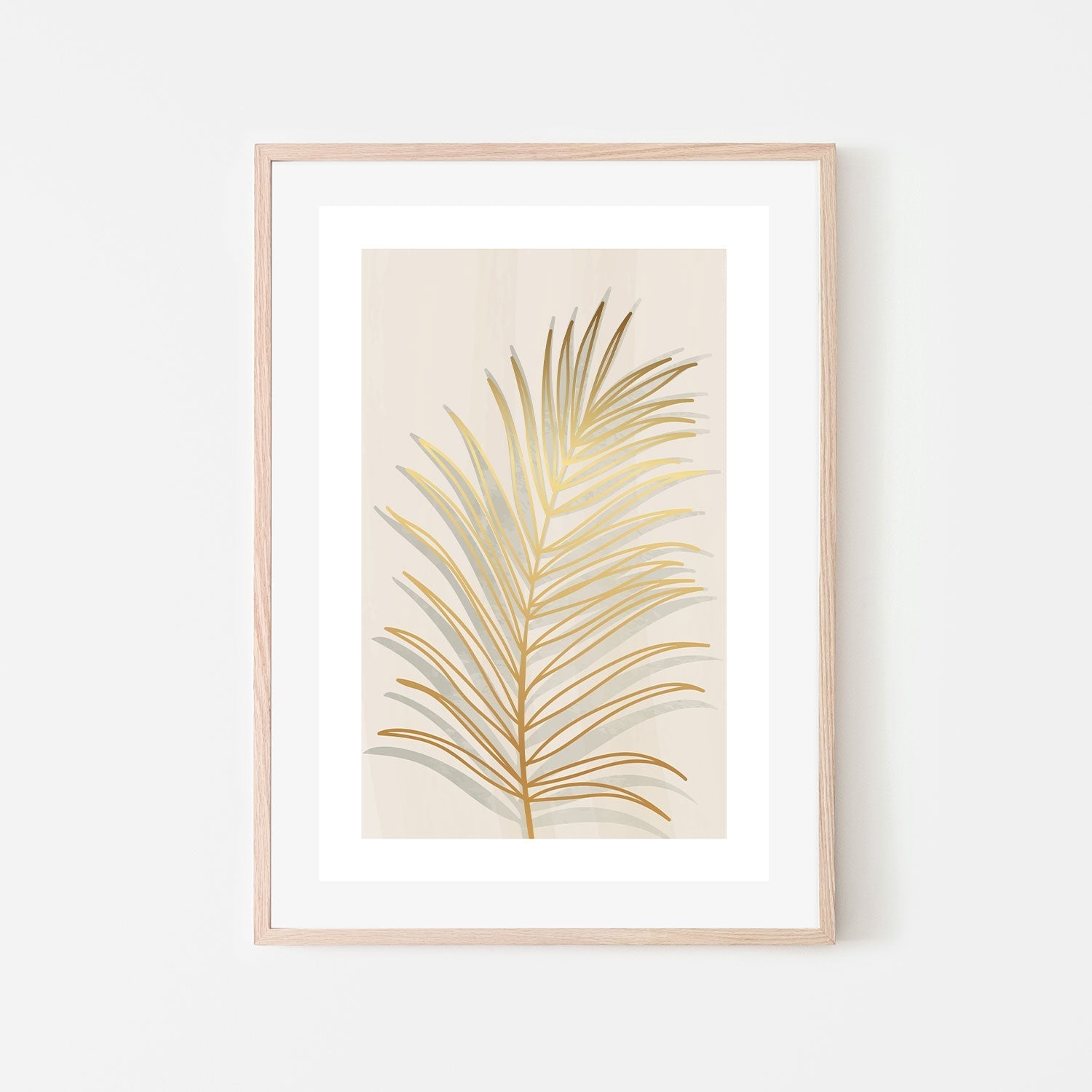 wall-art-print-canvas-poster-framed-Golden Palm Leaf, Style B-GIOIA-WALL-ART