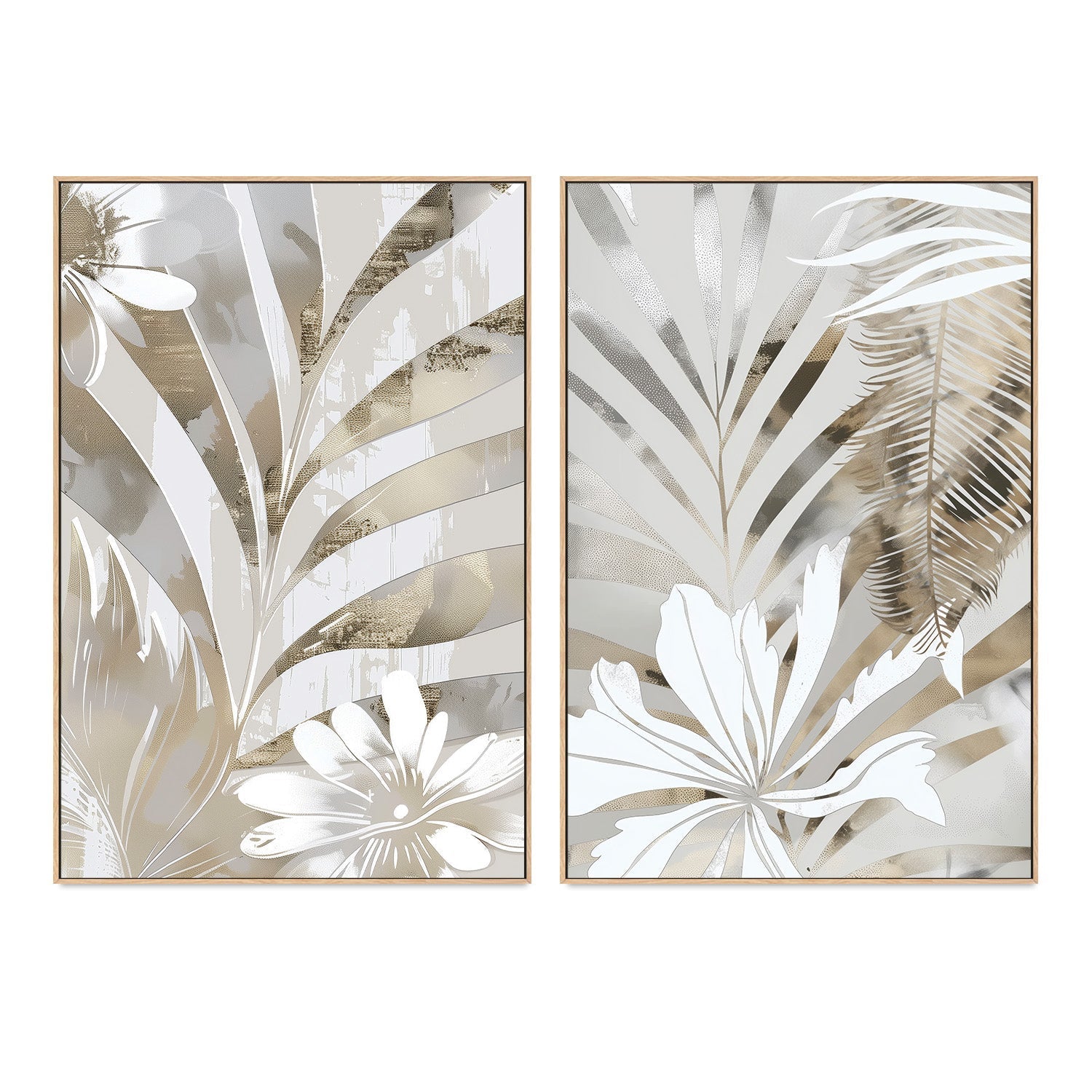 wall-art-print-canvas-poster-framed-Golden Palms, Style A & B, Set Of 2 , By Bella Eve-4