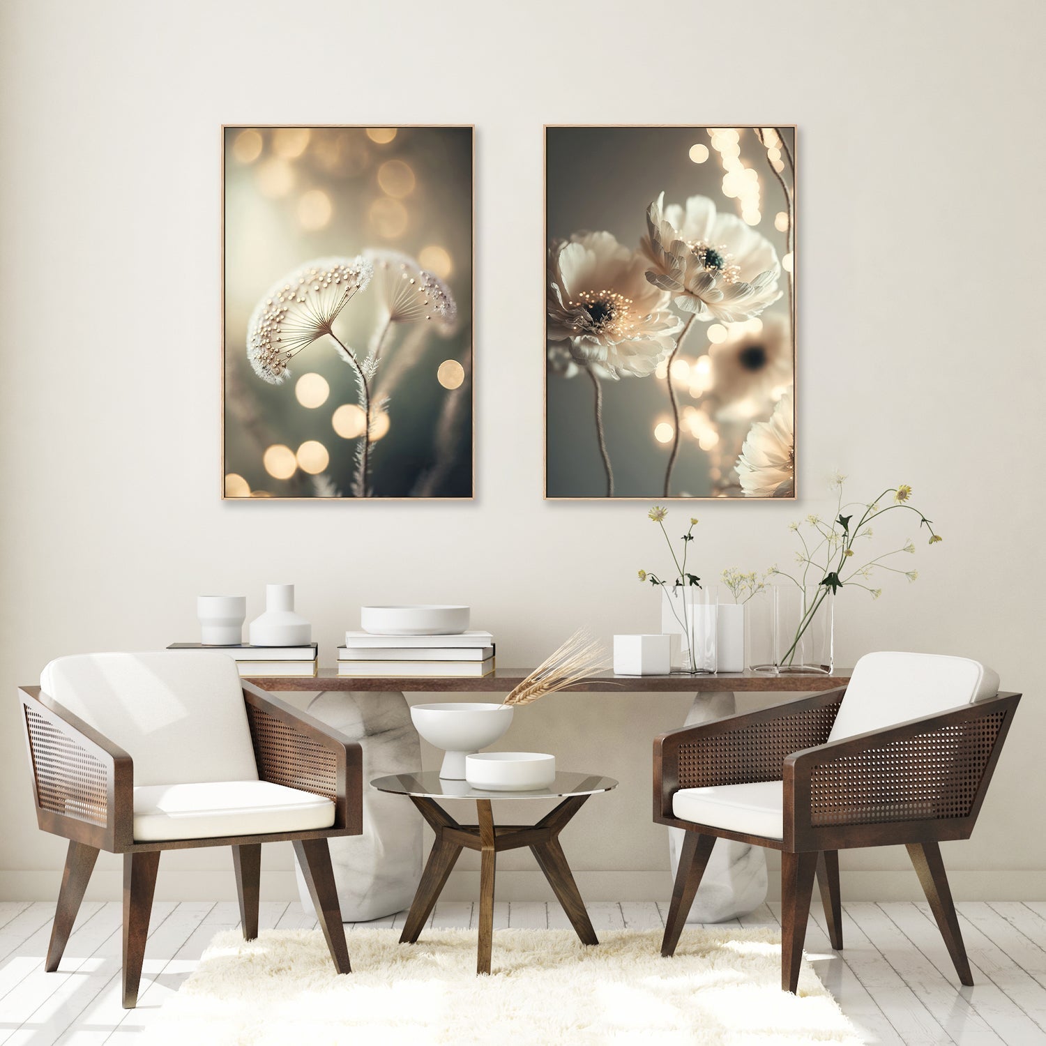 wall-art-print-canvas-poster-framed-Golden Pearl Glow, Set Of 2 , By Treechild-GIOIA-WALL-ART