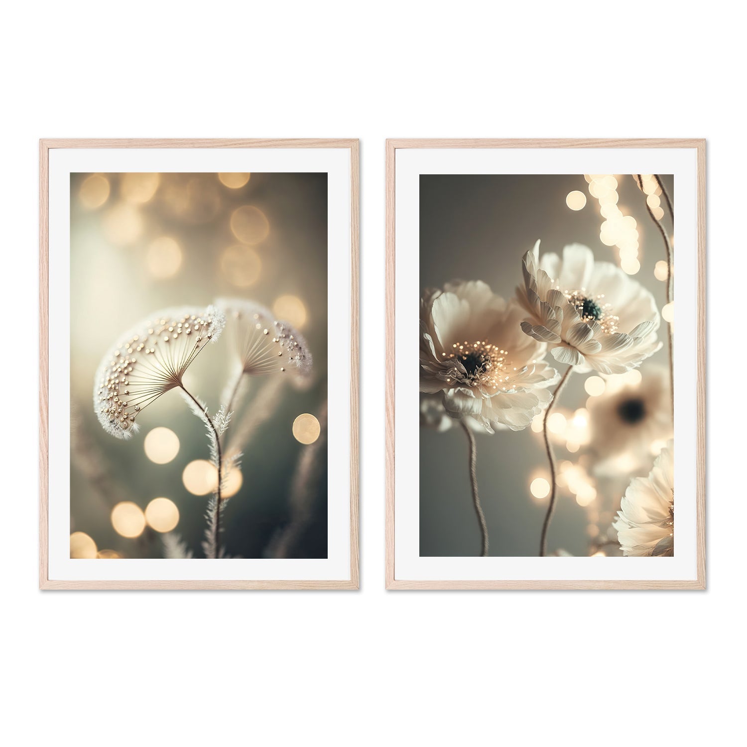 wall-art-print-canvas-poster-framed-Golden Pearl Glow, Set Of 2 , By Treechild-GIOIA-WALL-ART