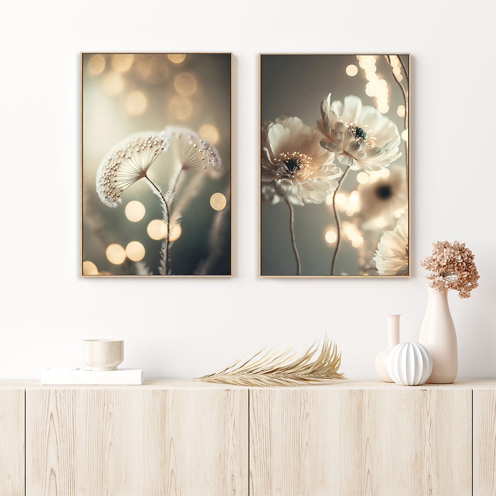 wall-art-print-canvas-poster-framed-Golden Pearl Glow, Set Of 2 , By Treechild-GIOIA-WALL-ART