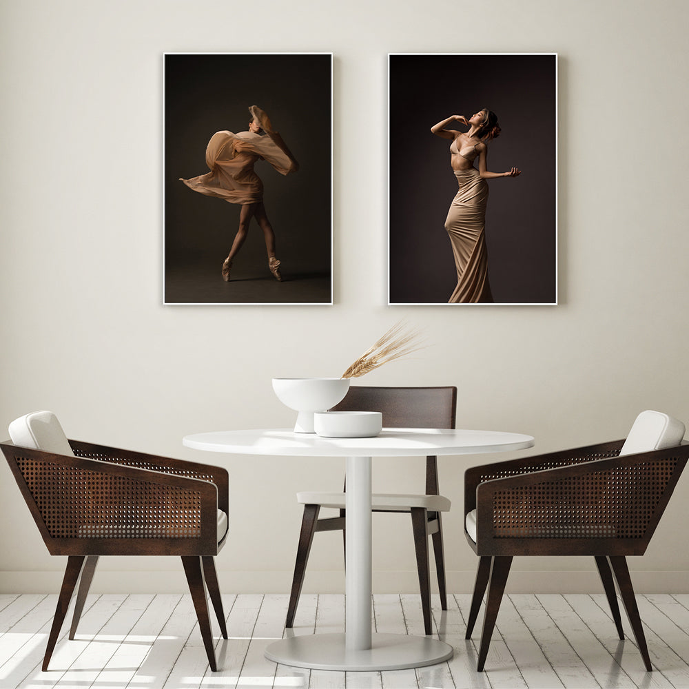 wall-art-print-canvas-poster-framed-Golden Statuette, by Natalya Sleta, Set Of 2-by-Plus X Studio-Gioia Wall Art