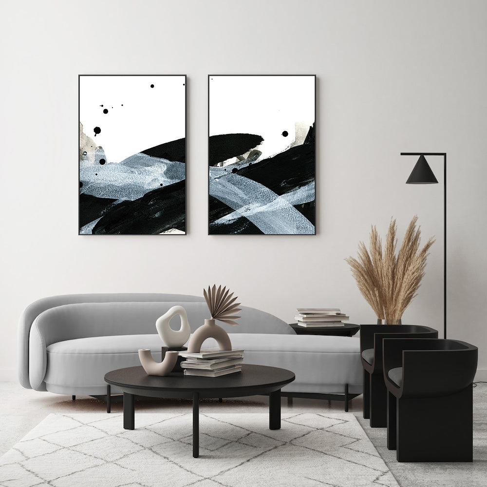 wall-art-print-canvas-poster-framed-Gradient Movement, Style A & B, Set of 2 , By Yvette St. Amant-2