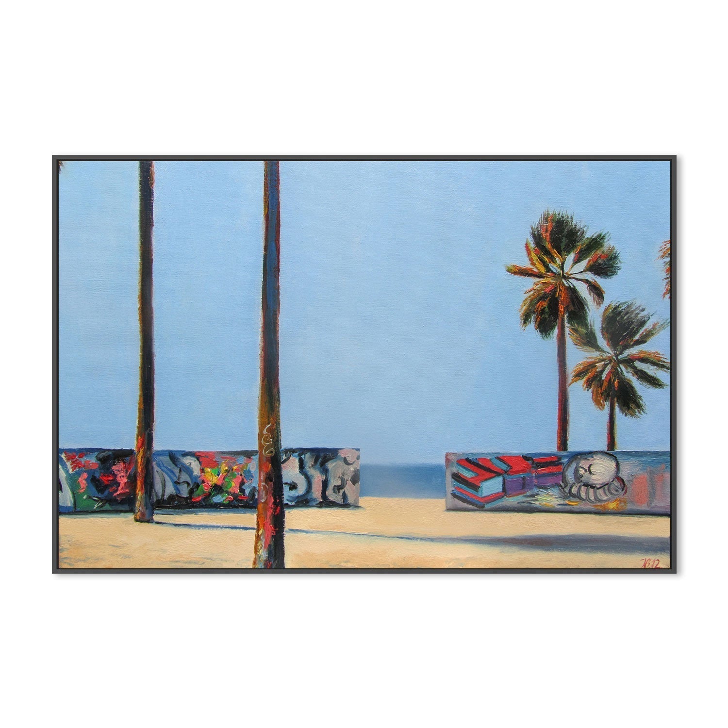 wall-art-print-canvas-poster-framed-Graffiti Wall And Ocean , By Ieva Baklane-GIOIA-WALL-ART