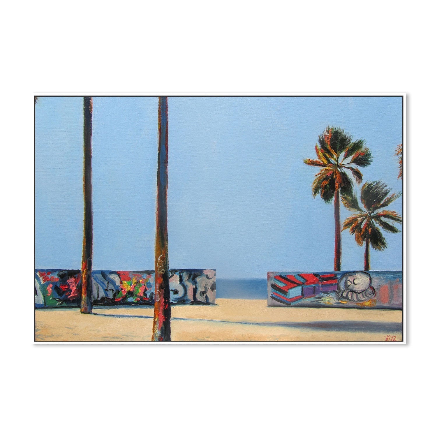 wall-art-print-canvas-poster-framed-Graffiti Wall And Ocean , By Ieva Baklane-GIOIA-WALL-ART