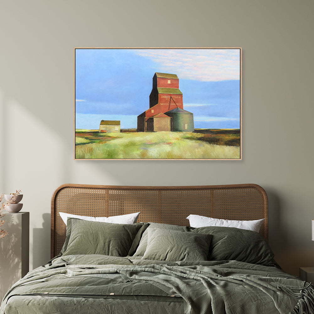 wall-art-print-canvas-poster-framed-Grain Elevator In The Evening Sun , By Ieva Baklane-GIOIA-WALL-ART