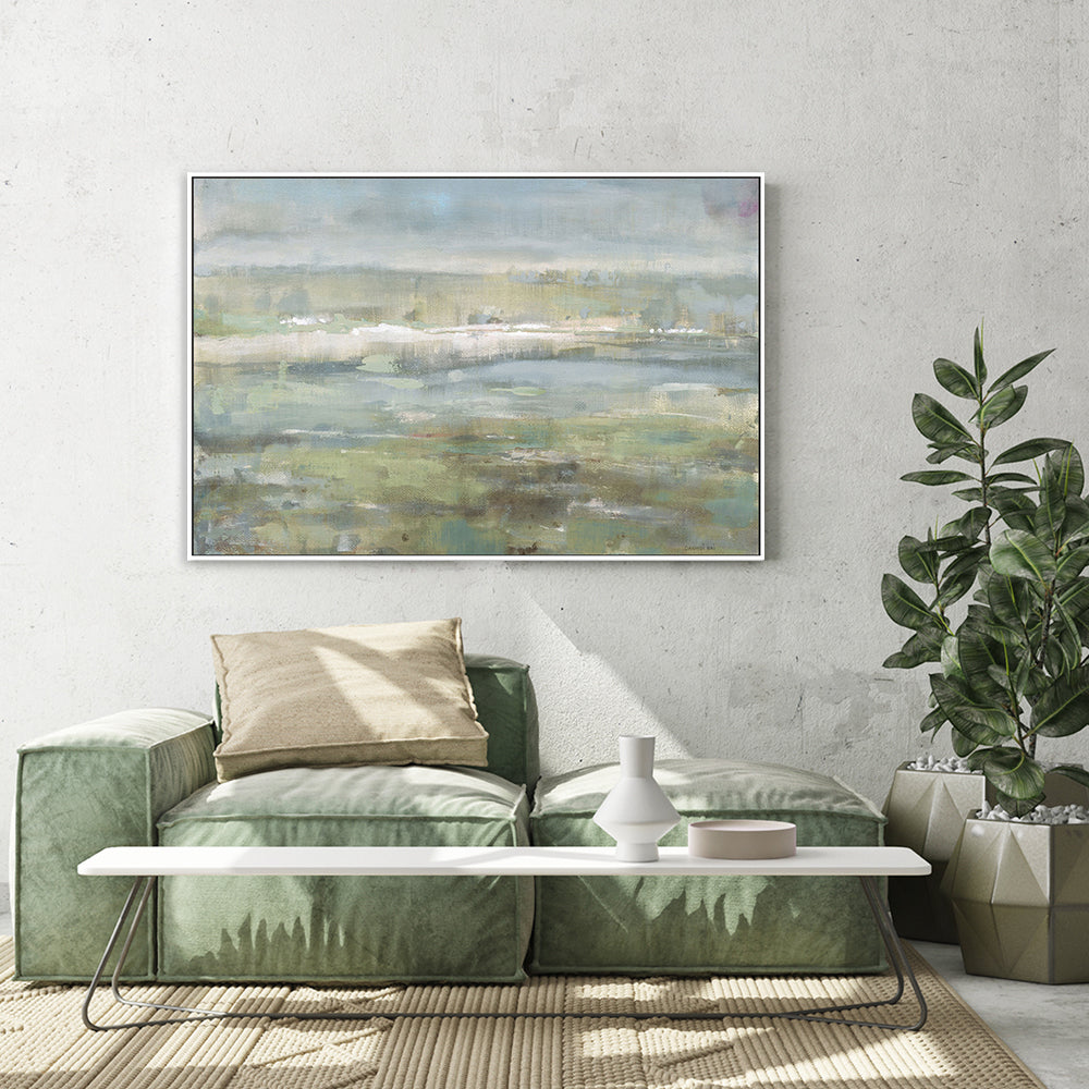 wall-art-print-canvas-poster-framed-Gray Blue Field-by-Danhui Nai-Gioia Wall Art