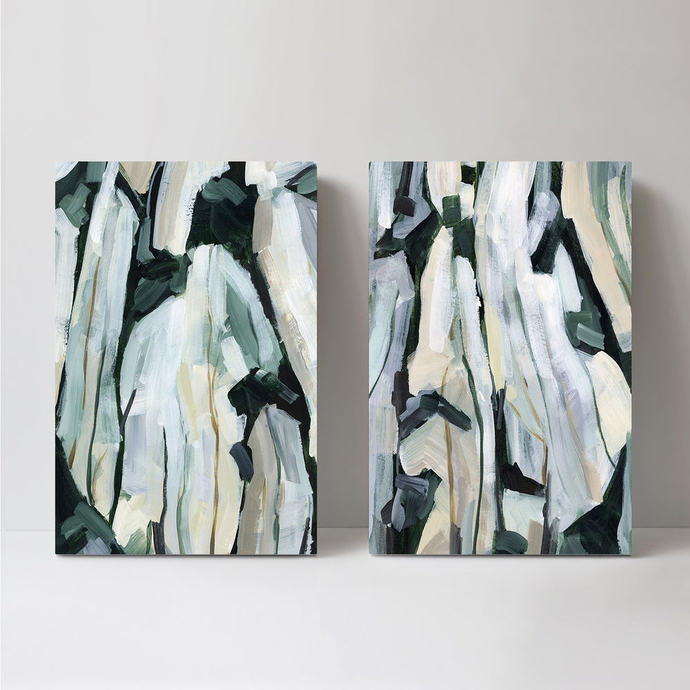 wall-art-print-canvas-poster-framed-Green Abstract, Set Of 2-by-Emily Wood-Gioia Wall Art