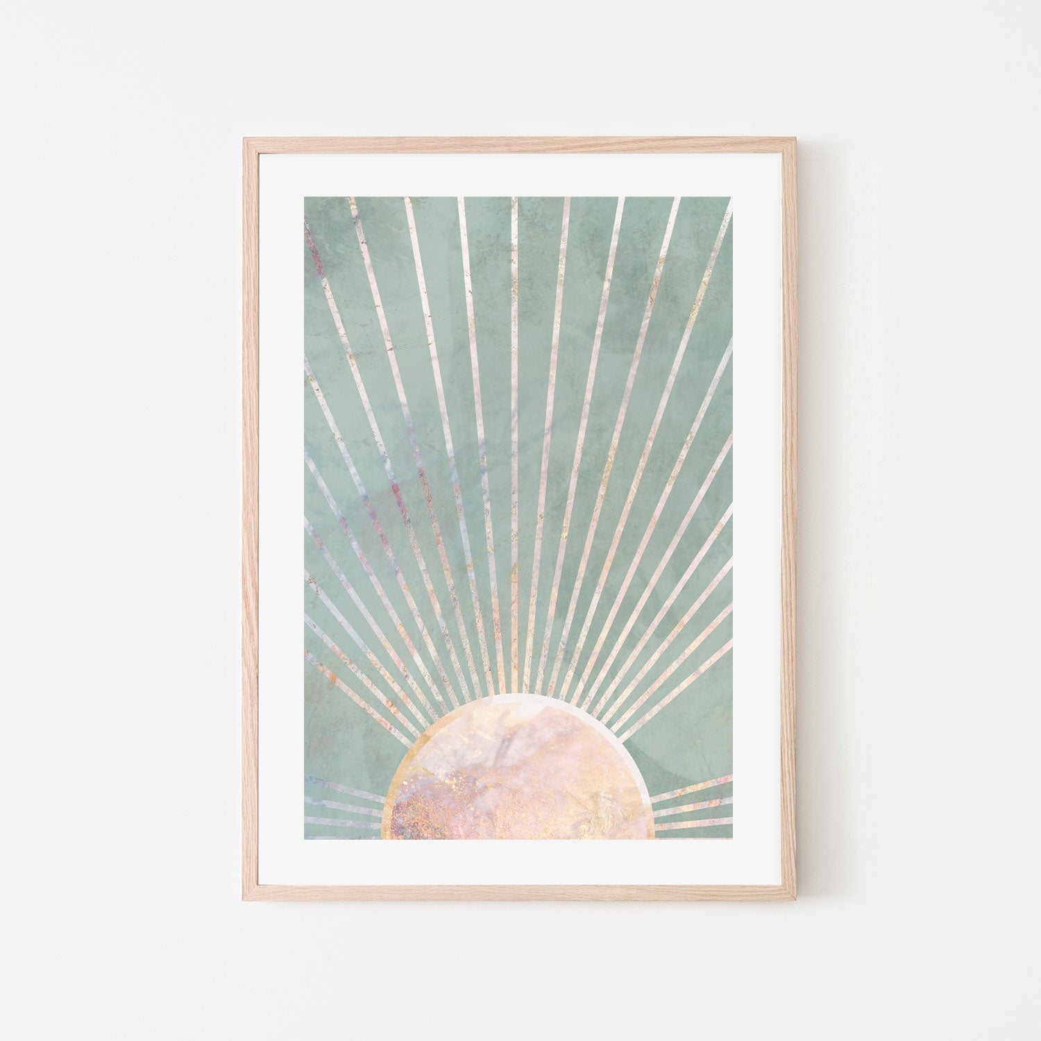 wall-art-print-canvas-poster-framed-Green Boho Sun, Style A , By Sarah Manovski-GIOIA-WALL-ART