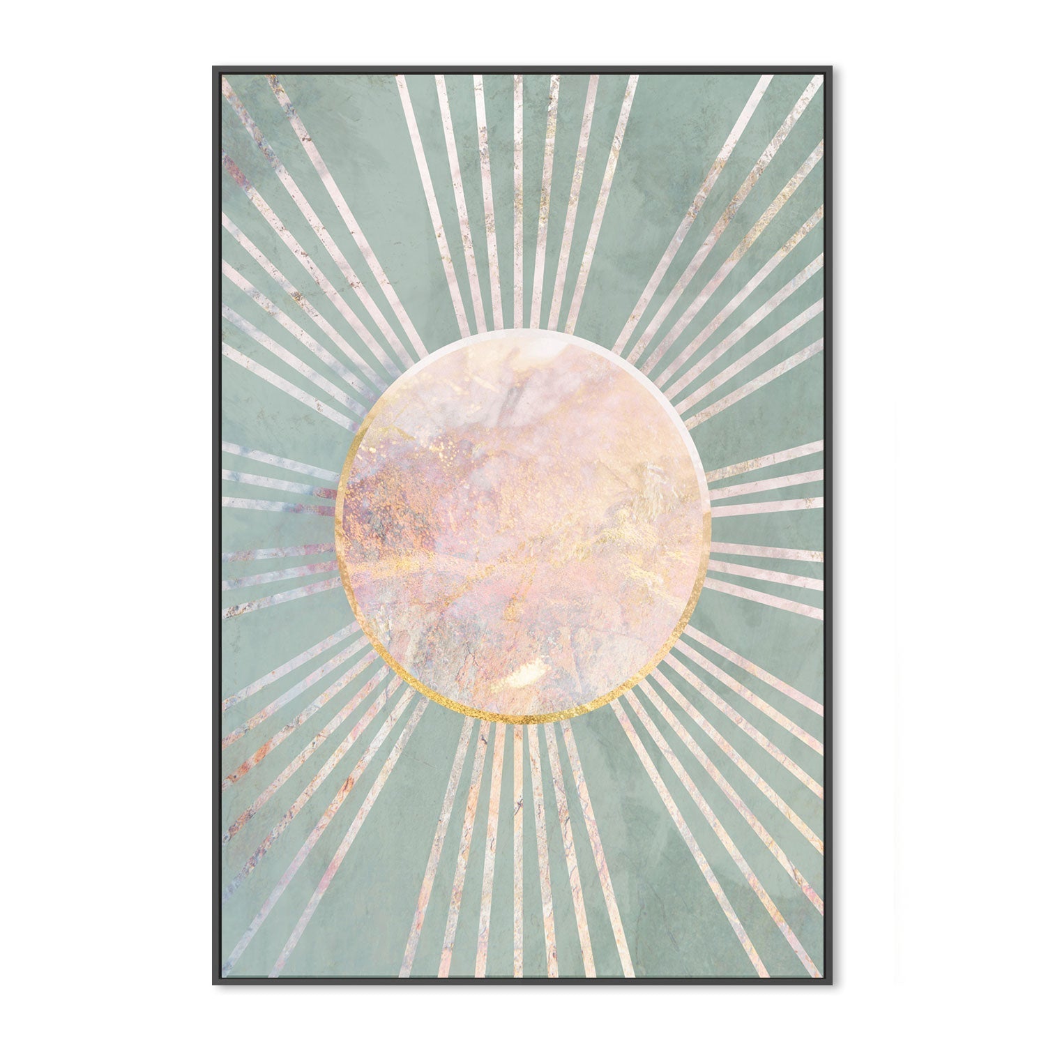 wall-art-print-canvas-poster-framed-Green Boho Sun, Style B , By Sarah Manovski-GIOIA-WALL-ART