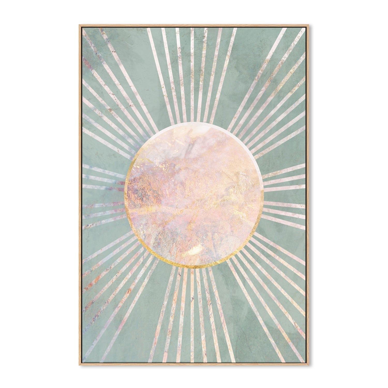 wall-art-print-canvas-poster-framed-Green Boho Sun, Style B , By Sarah Manovski-GIOIA-WALL-ART