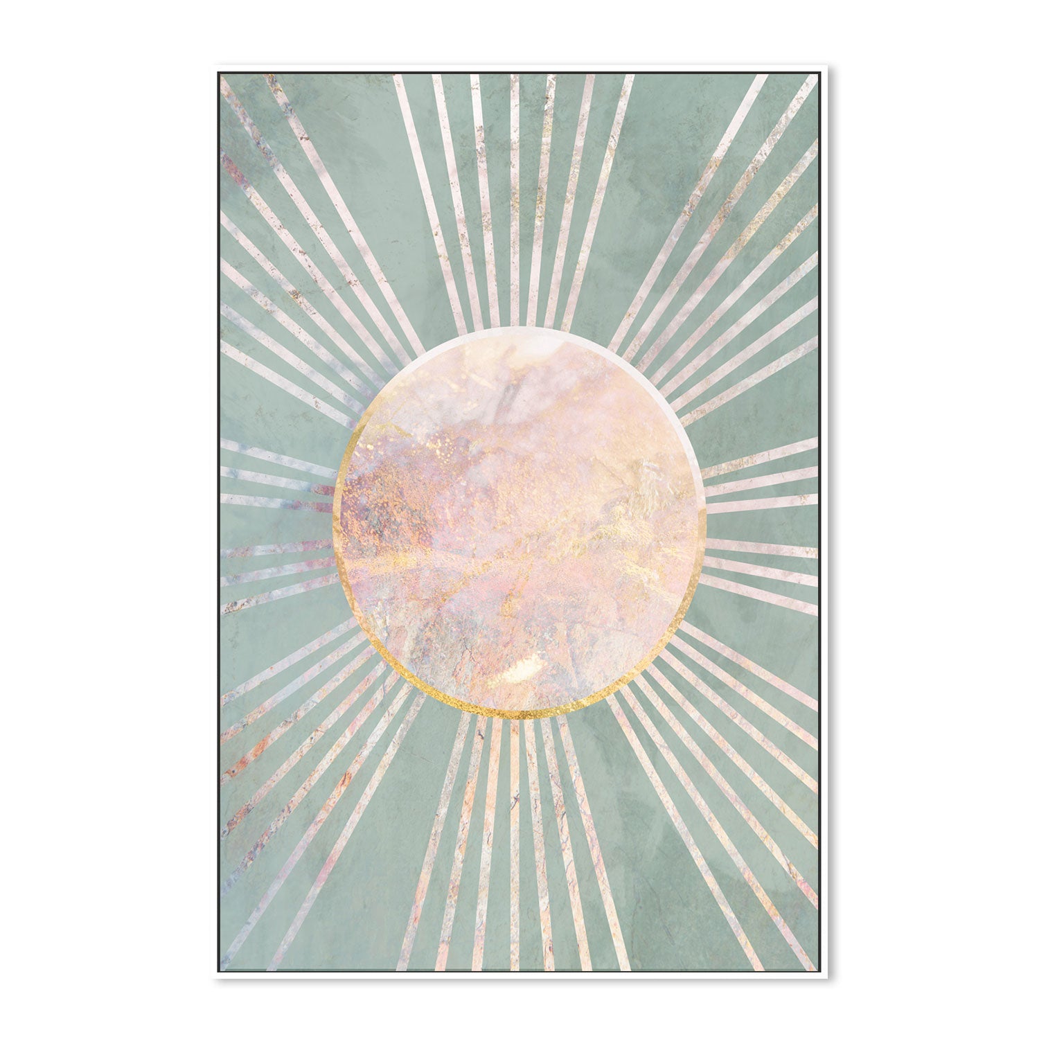 wall-art-print-canvas-poster-framed-Green Boho Sun, Style B , By Sarah Manovski-GIOIA-WALL-ART