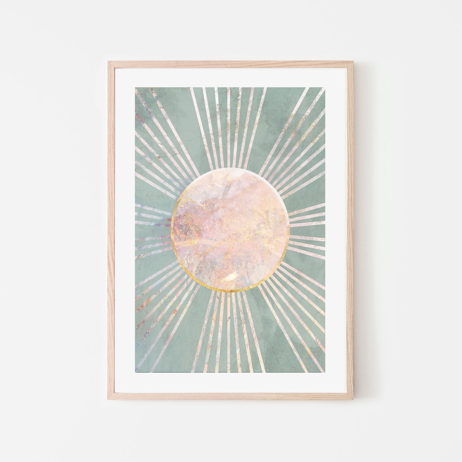 wall-art-print-canvas-poster-framed-Green Boho Sun, Style B , By Sarah Manovski-GIOIA-WALL-ART