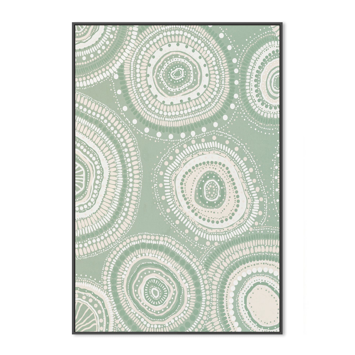 wall-art-print-canvas-poster-framed-Green Dancing Bora Rings, Style A , By Leah Cummins-GIOIA-WALL-ART