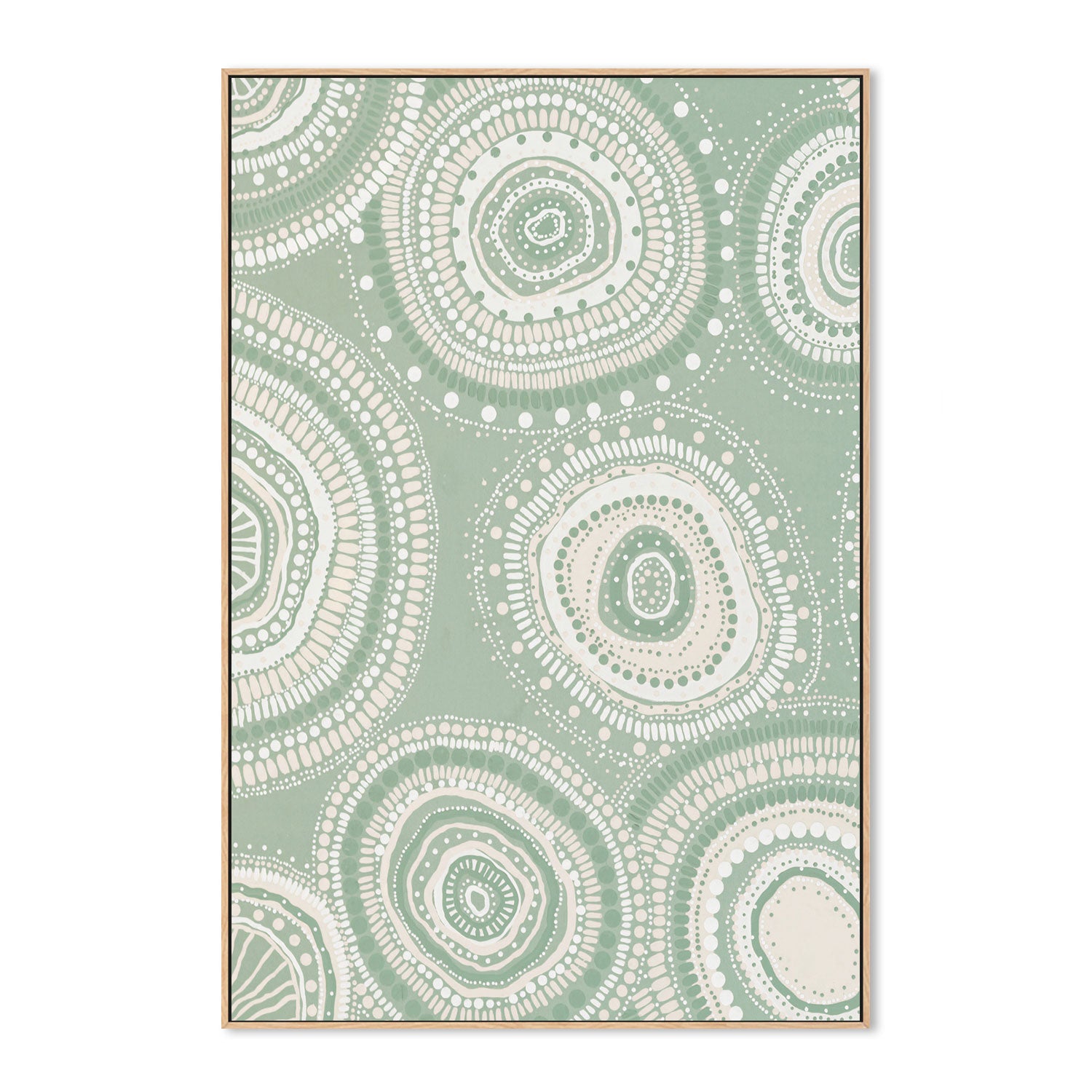 wall-art-print-canvas-poster-framed-Green Dancing Bora Rings, Style A , By Leah Cummins-GIOIA-WALL-ART