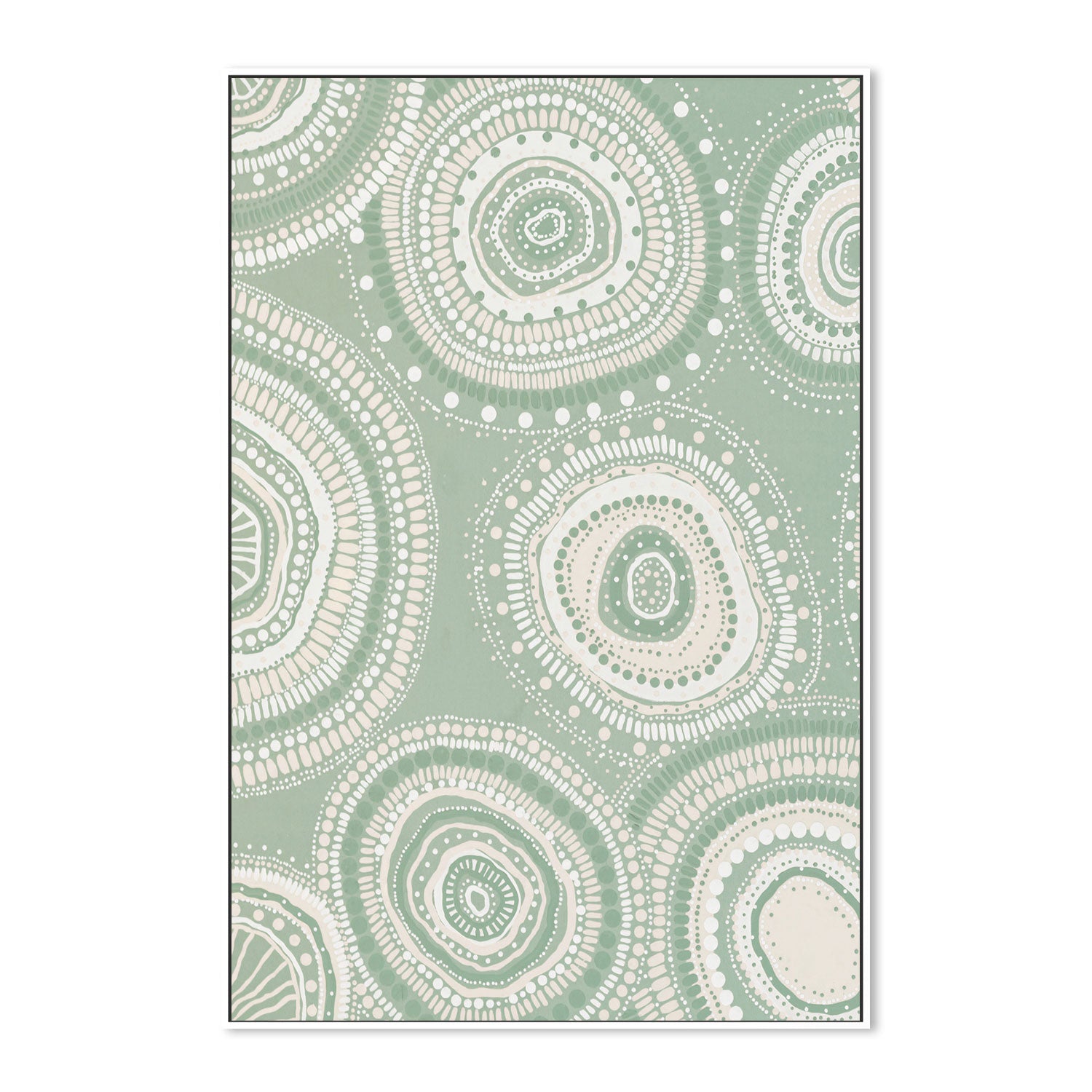 wall-art-print-canvas-poster-framed-Green Dancing Bora Rings, Style A , By Leah Cummins-GIOIA-WALL-ART