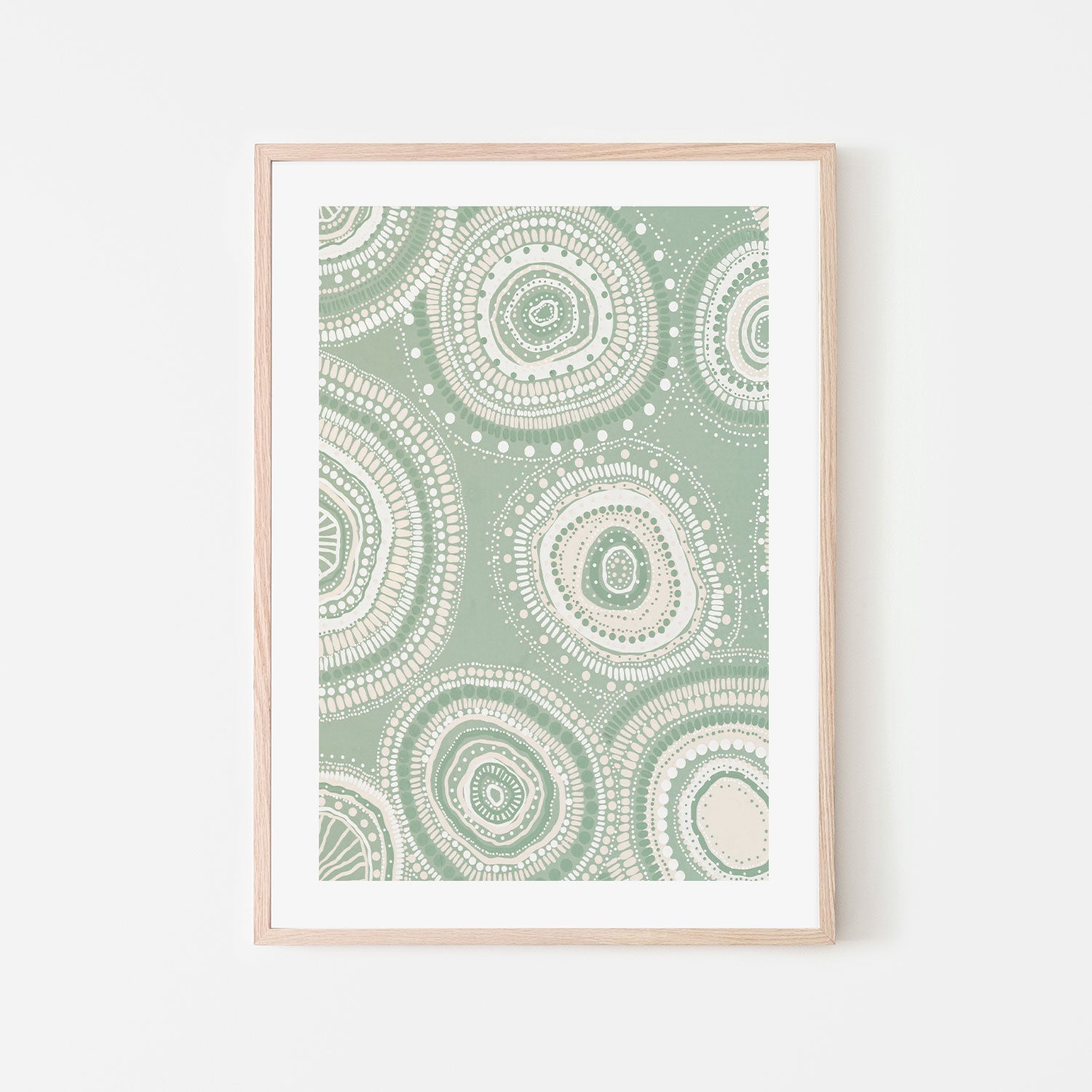 wall-art-print-canvas-poster-framed-Green Dancing Bora Rings, Style A , By Leah Cummins-GIOIA-WALL-ART