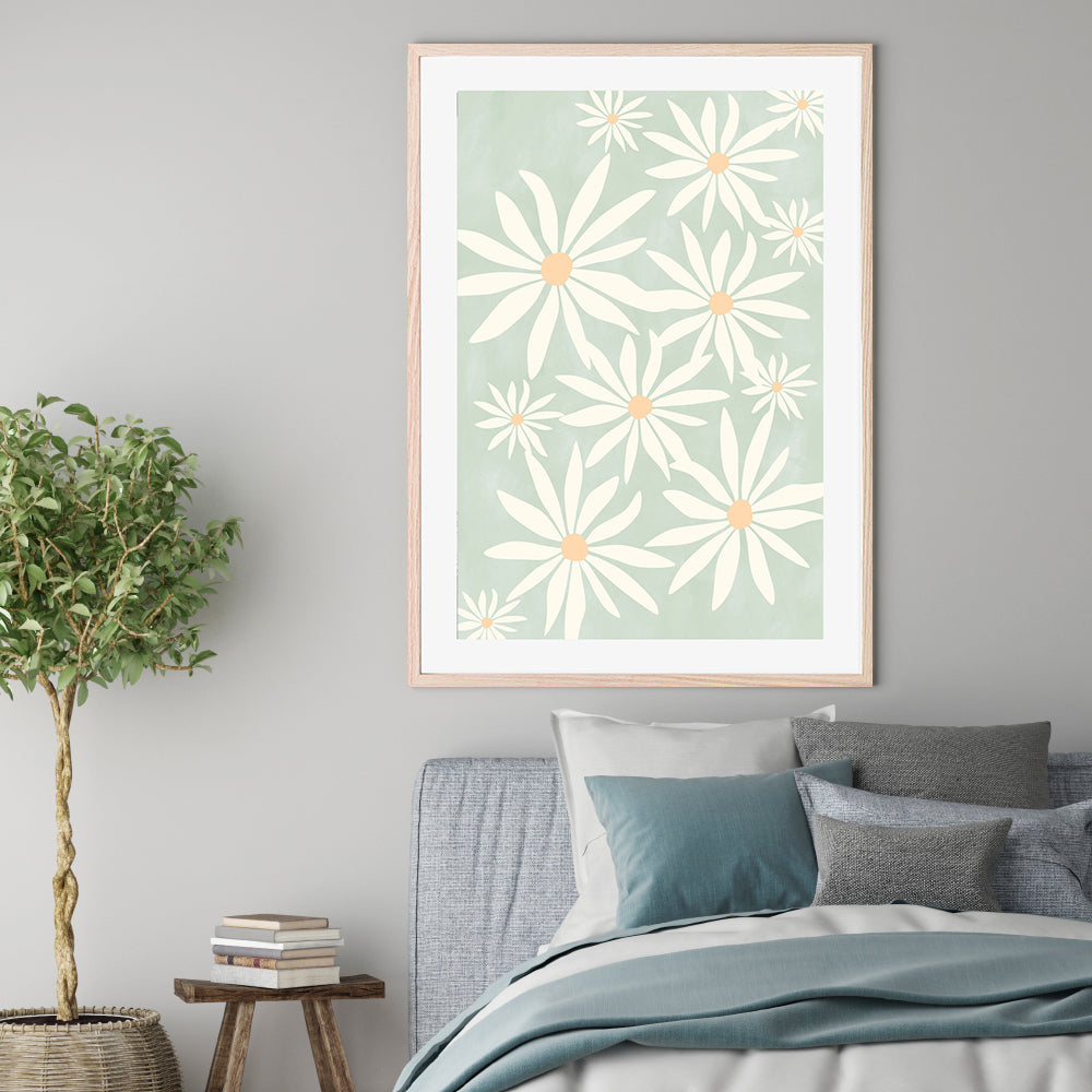 wall-art-print-canvas-poster-framed-Green Floral Fushion , By Elena Ristova-GIOIA-WALL-ART