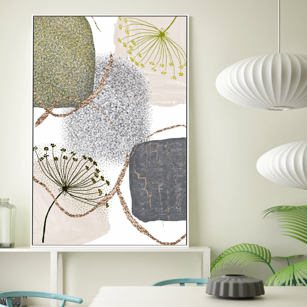 wall-art-print-canvas-poster-framed-Green Grey, Style C , By Sally Ann Moss-GIOIA-WALL-ART