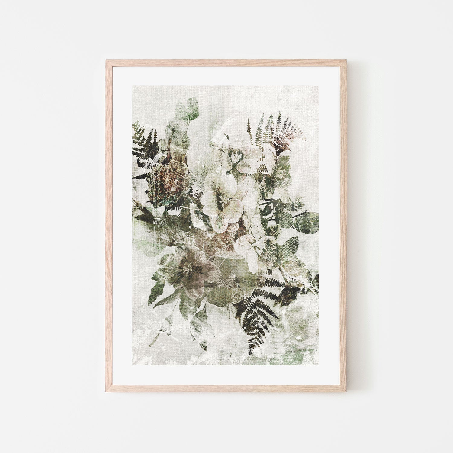 wall-art-print-canvas-poster-framed-Green Grunge Floral , By Dear Musketeer Studio-GIOIA-WALL-ART