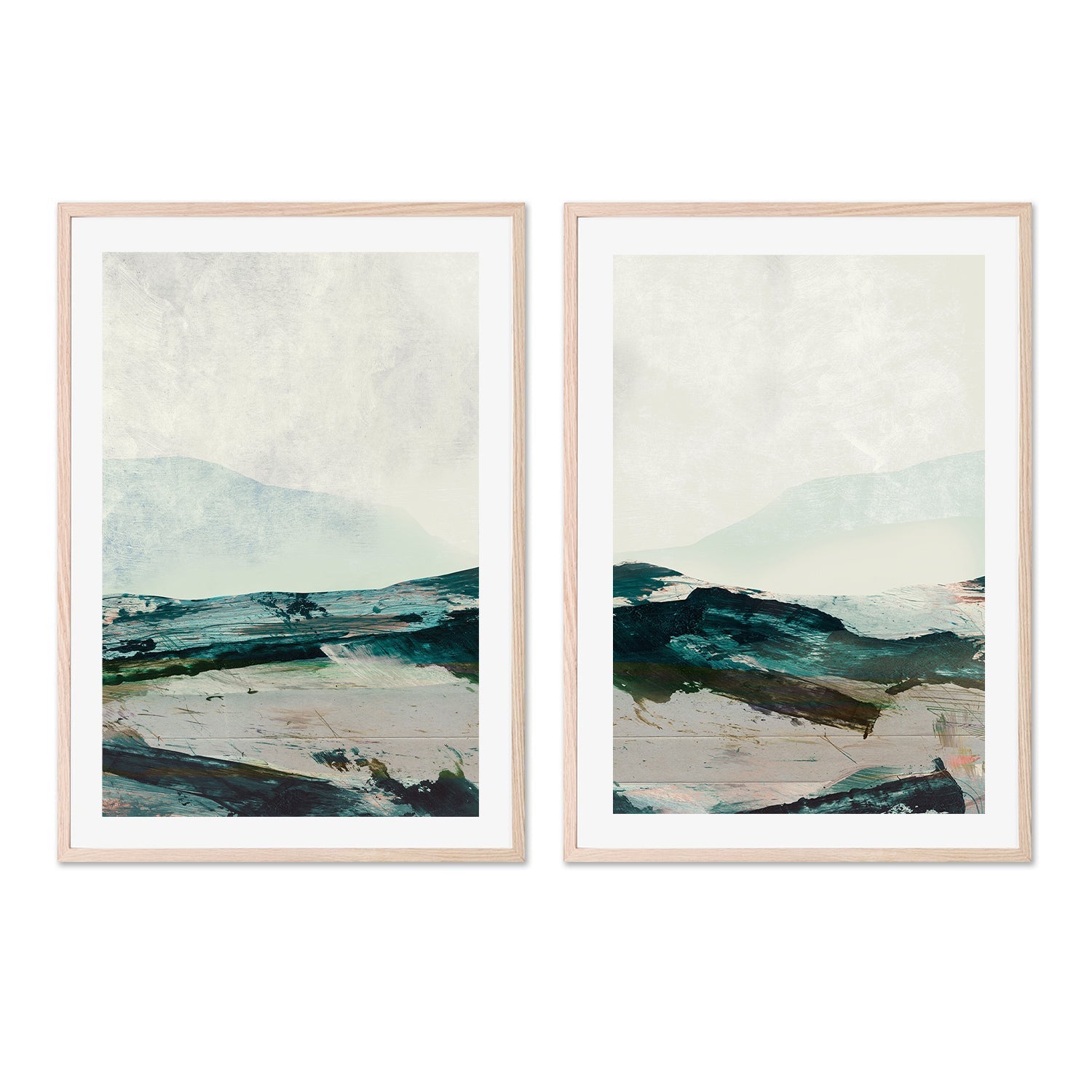 wall-art-print-canvas-poster-framed-Green Land, Style A & B, Set Of 2 , By Dan Hobday-GIOIA-WALL-ART